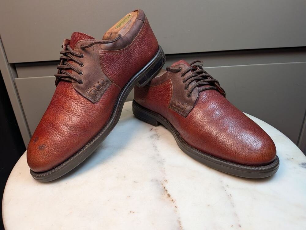Johnston & Murphy Mens 9.5 Brown Leather Oxford Dress Shoes Made in Portugal